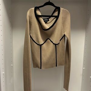 NWOT Tan and black long sleeve size S